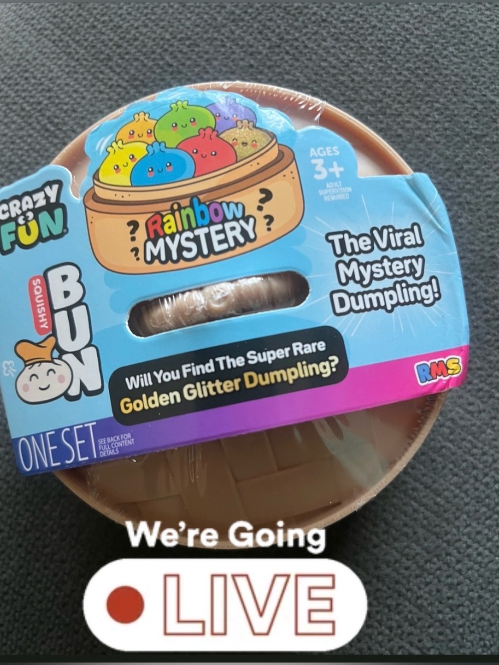 Crazy Fun Rainbow Mystery Squishy Bun Dumpling golden glitter
